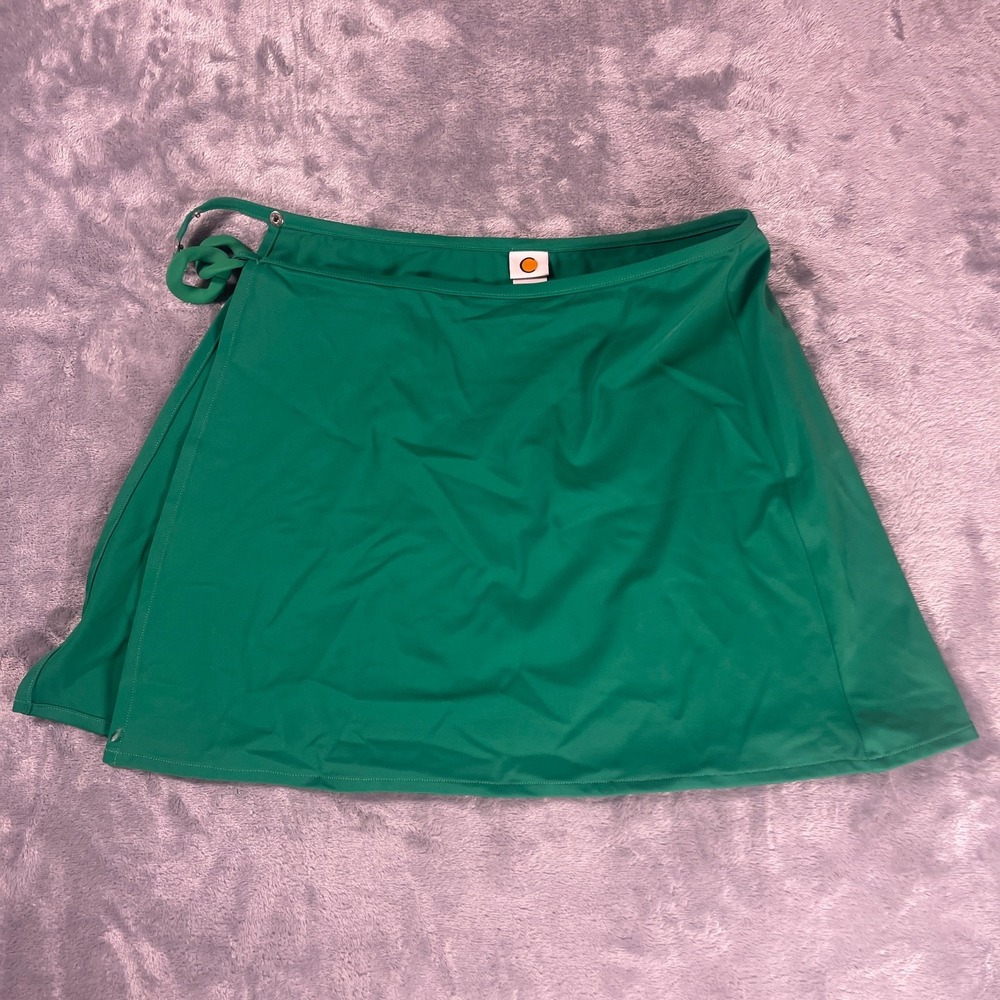 Tropic of C Mia Skirt XS Green Mini Swim Cover Up Chain Detail Made in Portugal